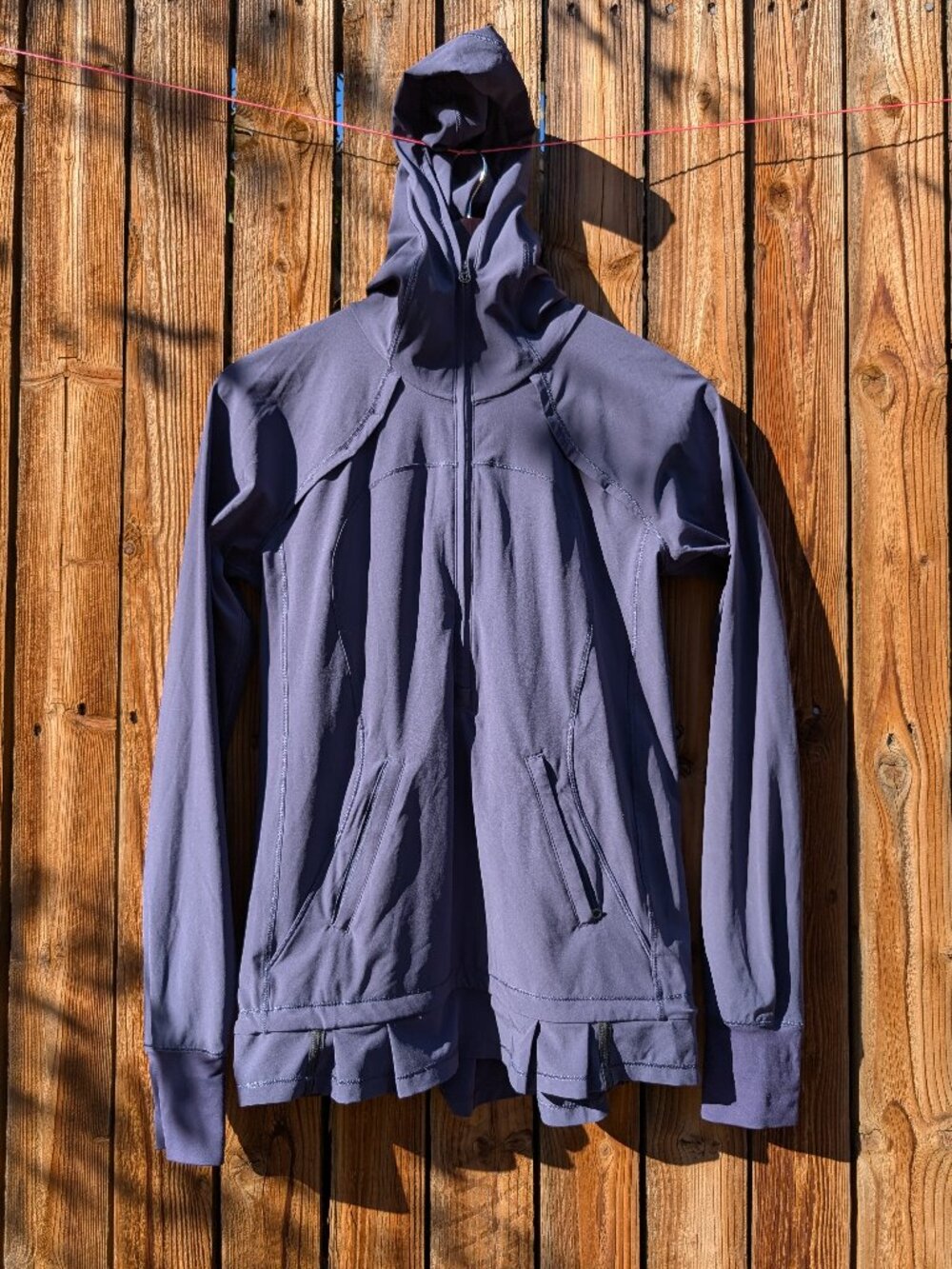 Lululemon Athletica Hoodie (Size 4) Half Zip Jacket Running Ruffed Hem